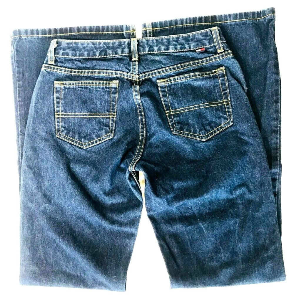 Vintage Tommy Hilfiger Jeans 5 Pocket Bell Bottom Flag 9 Juniors Hippie Boho Y2K